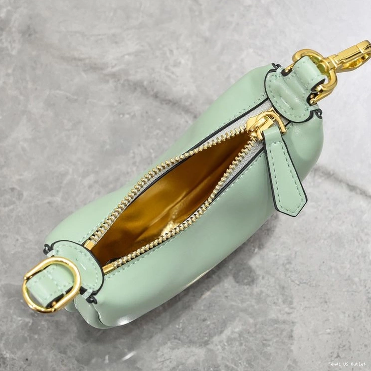 Cheap HOT Calf Fendigraphy Green Hobo Nano Mint Bag Fendi Leather In 0824